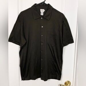 Y2K Calvin Klein Knit Button Down Shirt Vintage Black Men’s Large